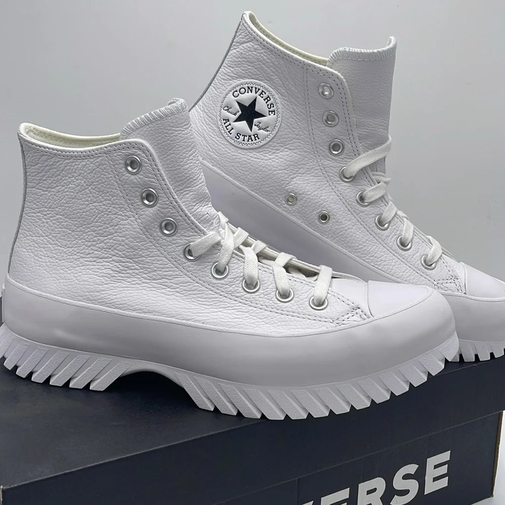 Converse WMNS CTAS LUGGED 2.0 HI WHITE/EGRET/BLACK A03705C Platforms Sneakers
